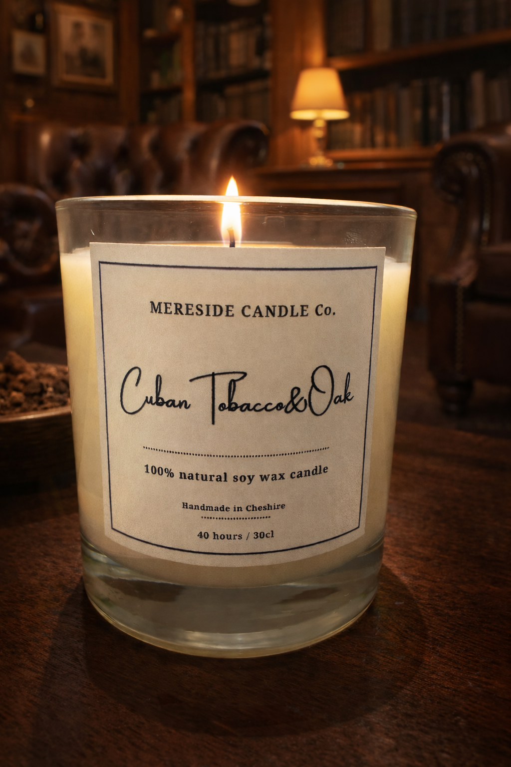 Mereside Candle Co Cuban Tobacco and Oak Luxury Candle 