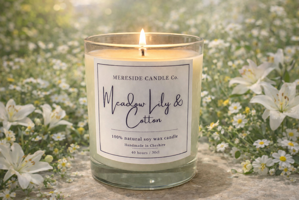 Mereside Candle Co Meadow Lily and Cotton Luxury Candle