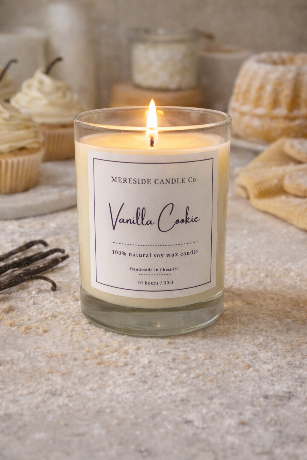 Mereside Candle Co Vanilla Cookie Luxury Candle 
