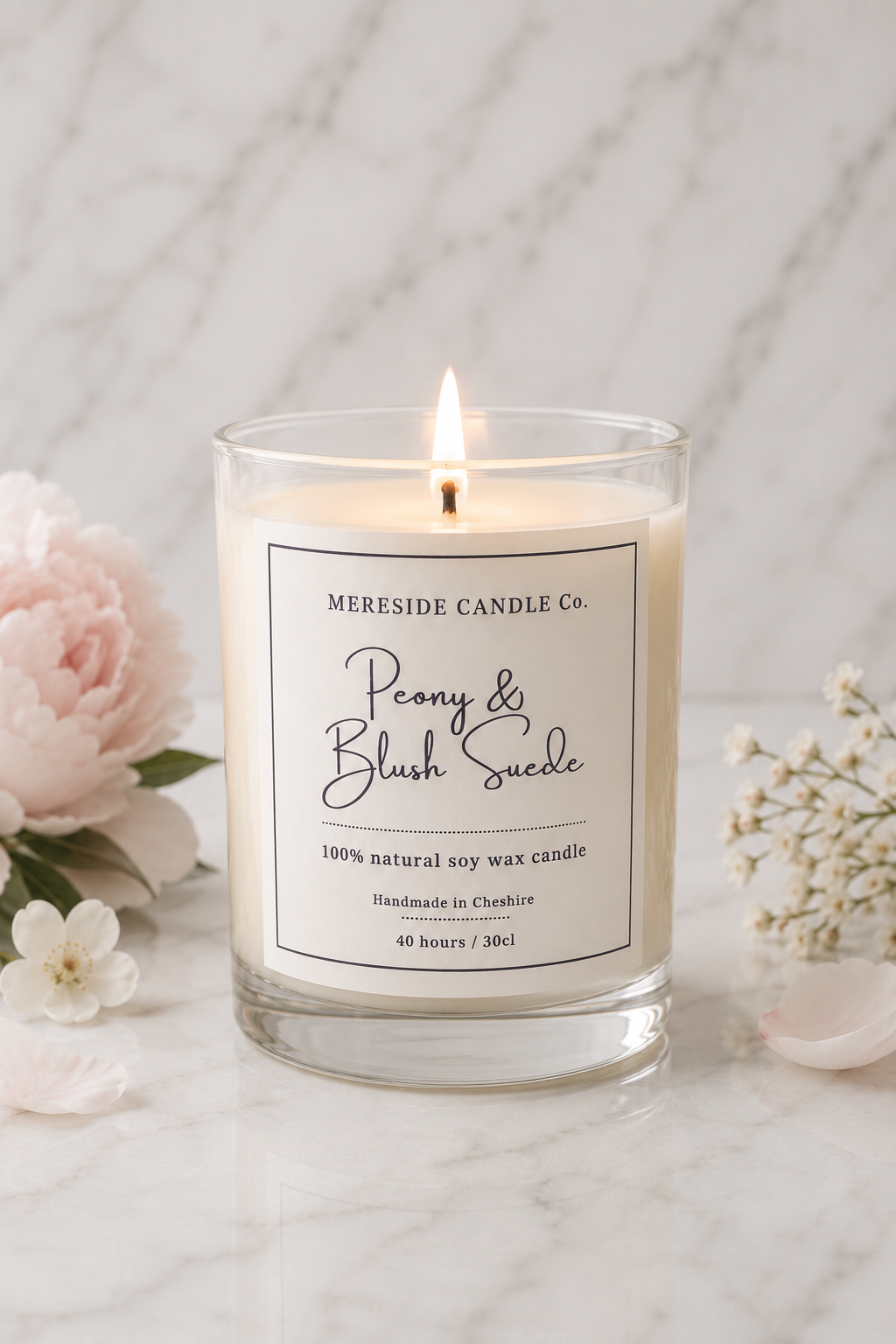 Peony & Blush Suede Luxury Candle